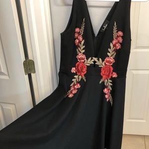 Lulus black embroidered dress